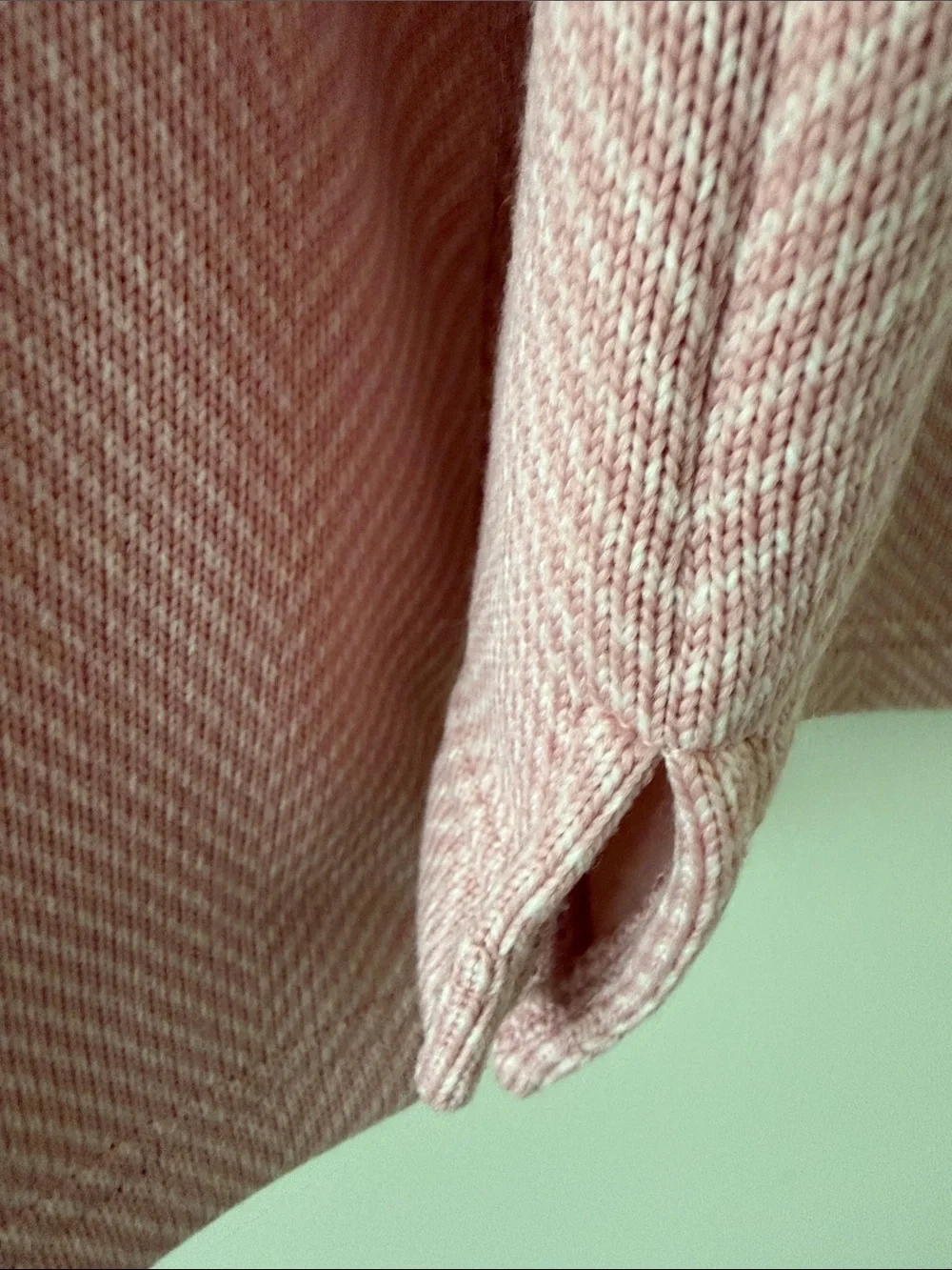 J.Crew Blush Pink Textured Herringbone Funnel Neck Sweatshirt Pullover Large